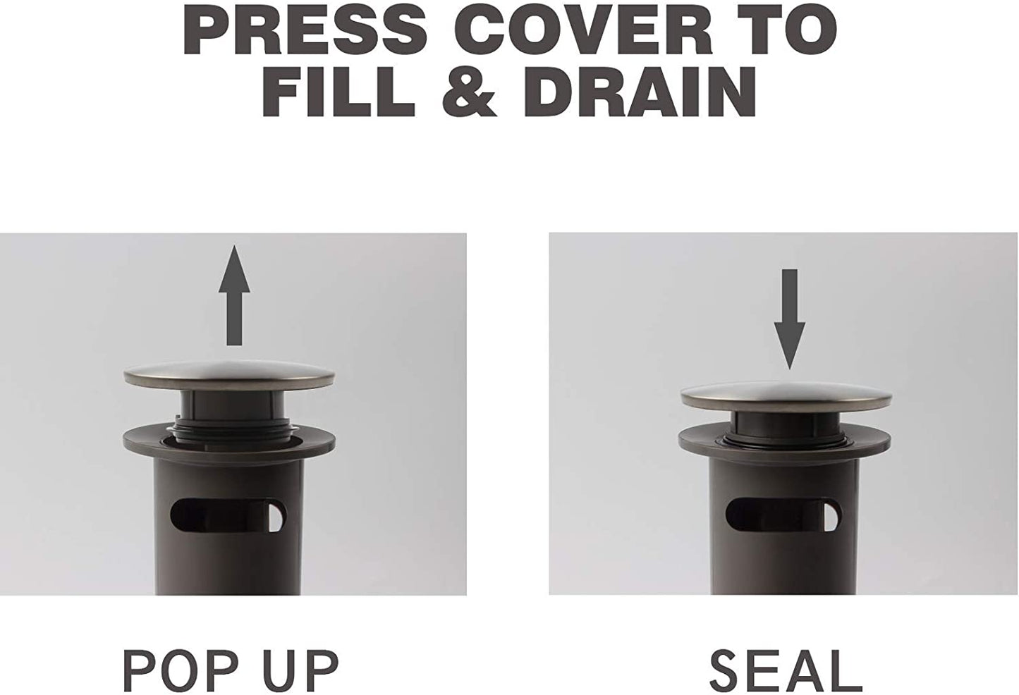 ABS Bathroom Sink Pop Up Drain with Overflow- Brushed Nickel
