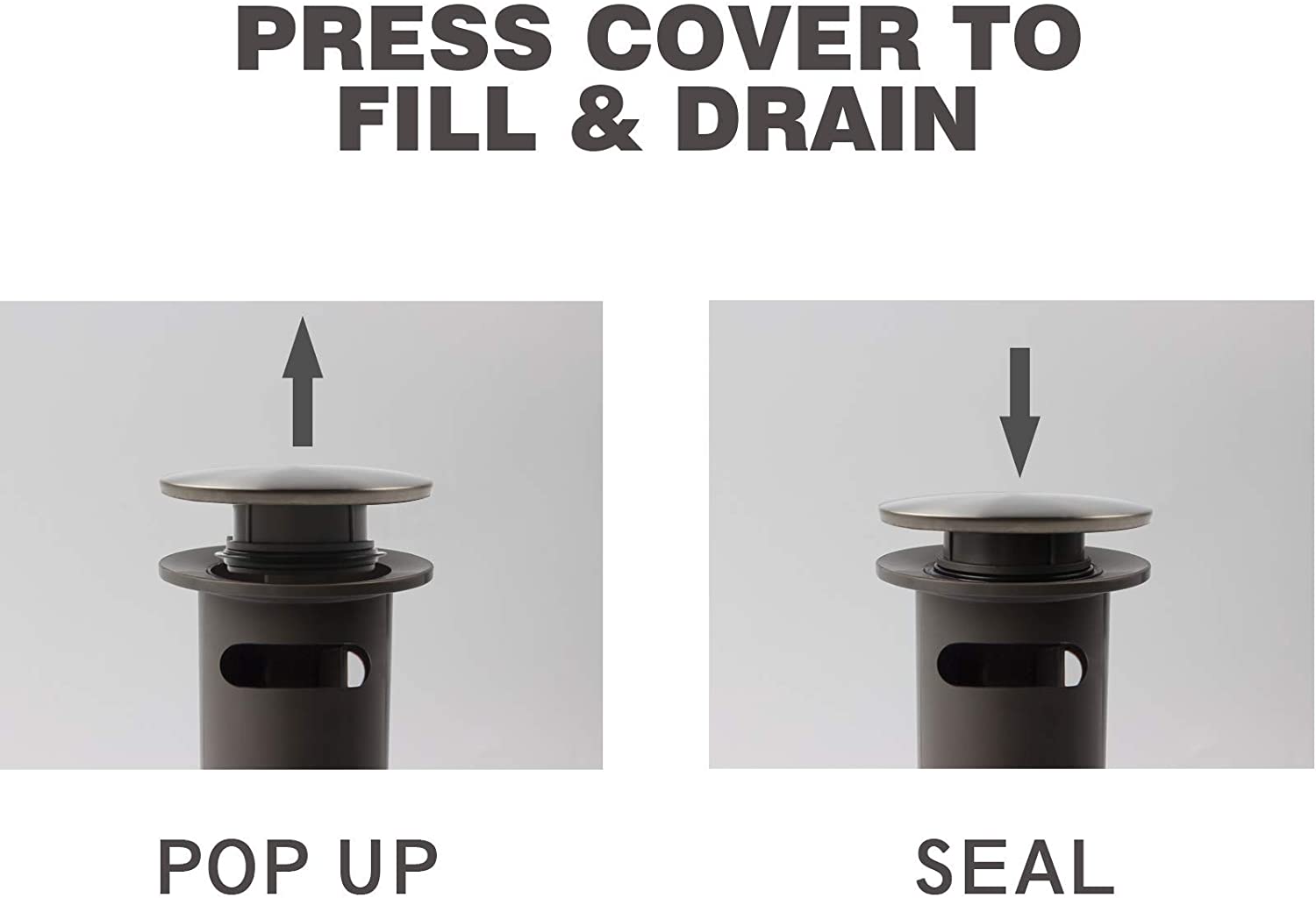 ABS Bathroom Sink Pop Up Drain with Overflow- Brushed Nickel