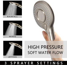 Load image into Gallery viewer, High Pressure Handheld Shower Head with PP Cotton Filter-3 Function Brushed Nickel
