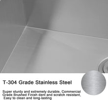 Load image into Gallery viewer, 30&quot; x 18&quot; Single Bowl Stainless Steel Undermount Kitchen Sink (18 Gauge) ｜ALWEN
