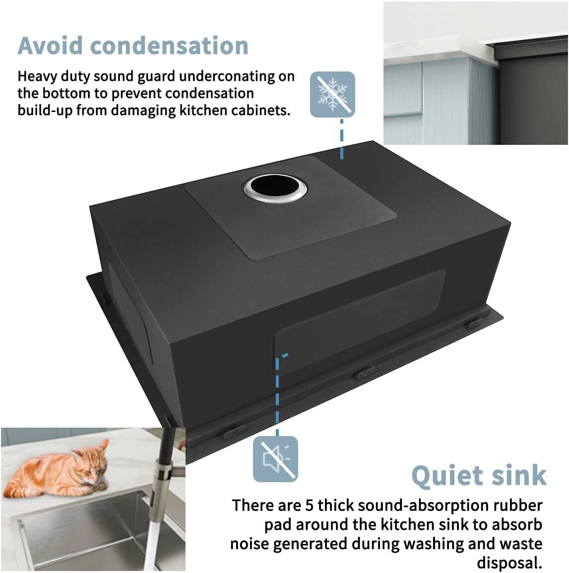 33 inch Drop-in Kitchen Sink, Handmade Drop In Workstation Sink Topmount Kitchen Sink Stainless Steel 18 Gauge Modern Single Bowl Kitchen Sink with Ledge and Accessories ( Pack of 5 )
