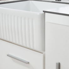 Load image into Gallery viewer, 24 X18 inch Ceramic Kitchen Sink, White Reversible Sink, Single Bowl Kitchen Sink with Bottom Grid and Basket Strainer

