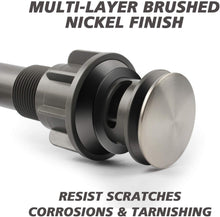 Load image into Gallery viewer, ABS Bathroom Sink Pop Up Drain with Overflow- Brushed Nickel
