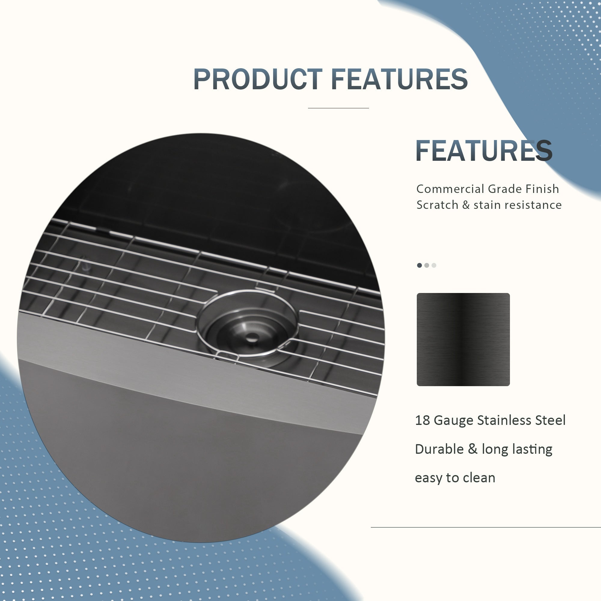 36 Farmhouse Kitchen Sink Black - GhomeG 36"x21" Gunmetal Black Stainless Steel 18 Gauge Single Bowl Apron-front Farm Kitchen Sink Basin